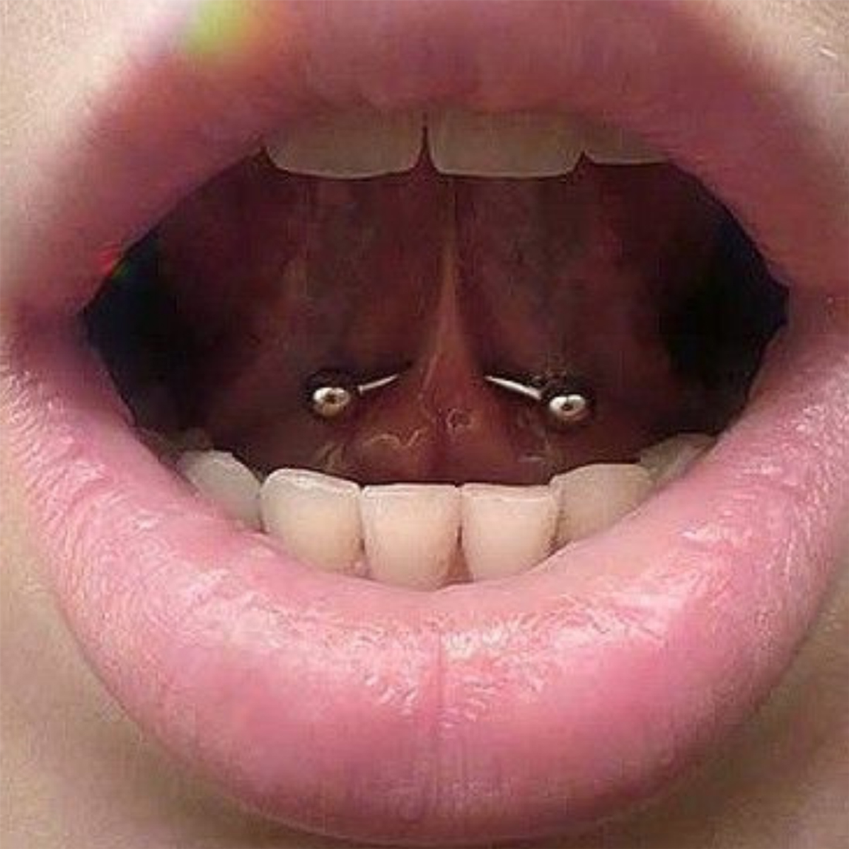 Cute Tongue Web Piercing