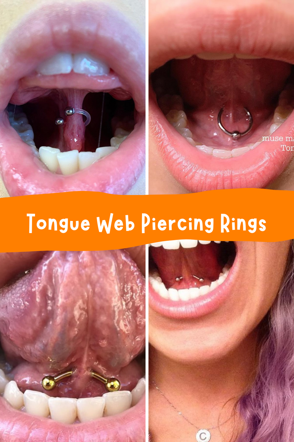 Tongue Web Piercing Rings