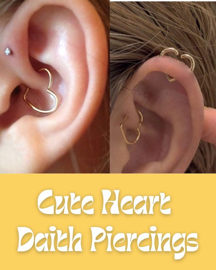cute heart daith piercings