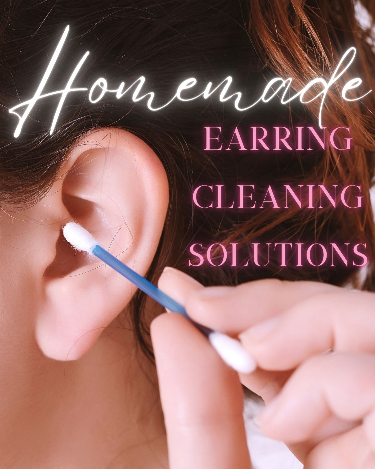 A girl cleaning her ear