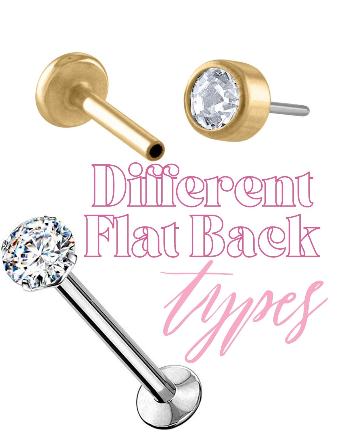 Two different types of stud earring backs. 