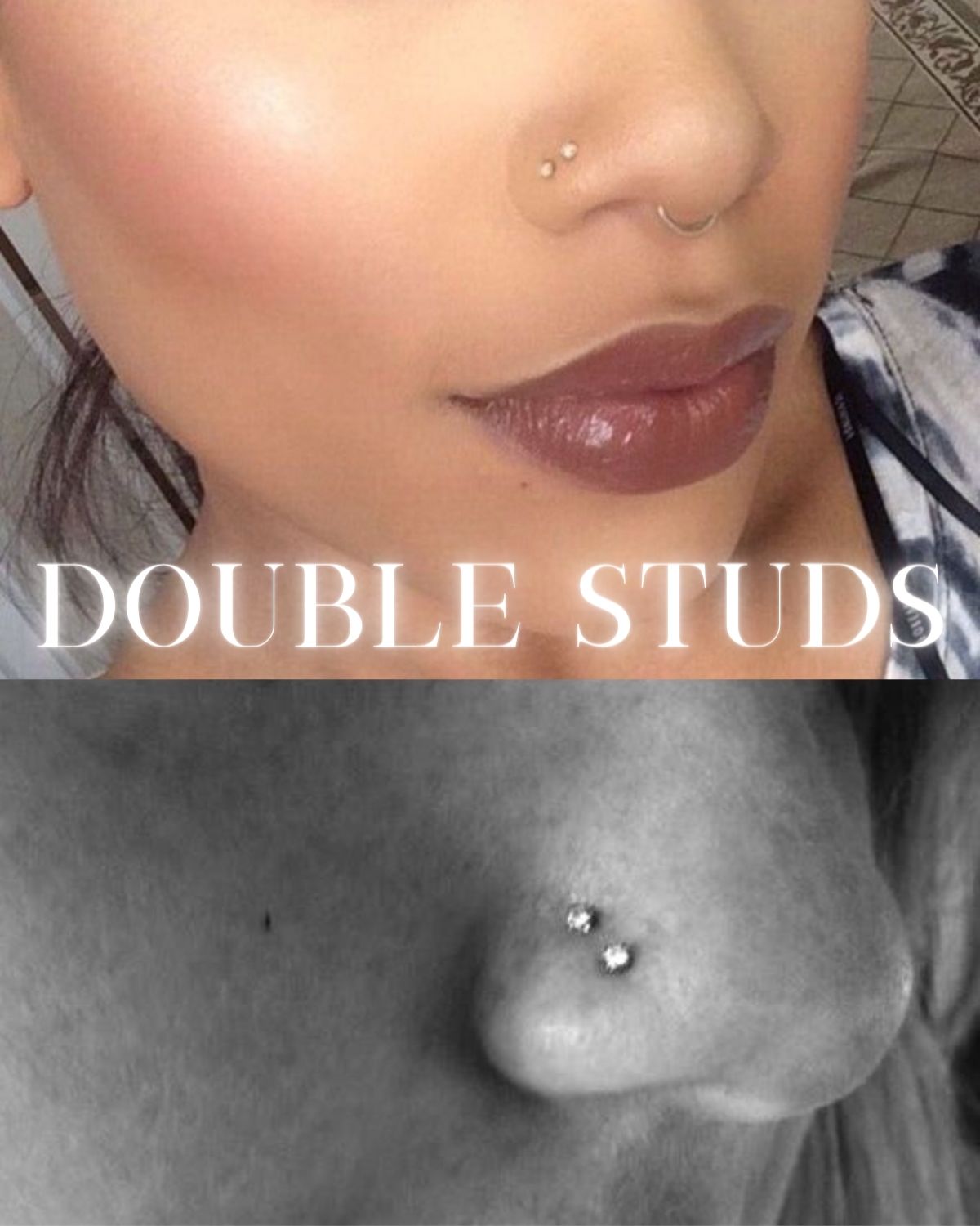 Two girls with two nose studs