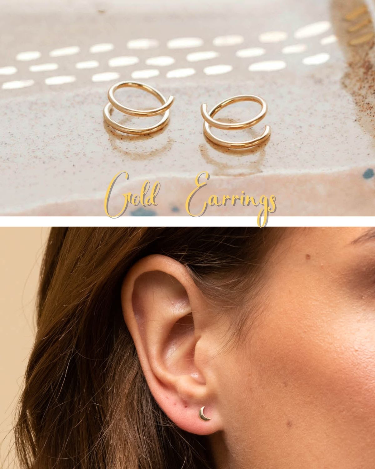 Solid gold earrings