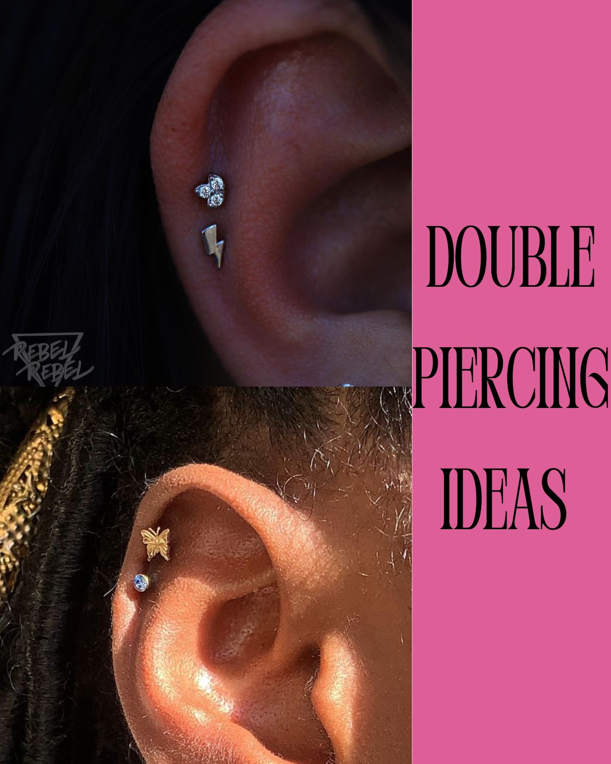 Double helix piercings 