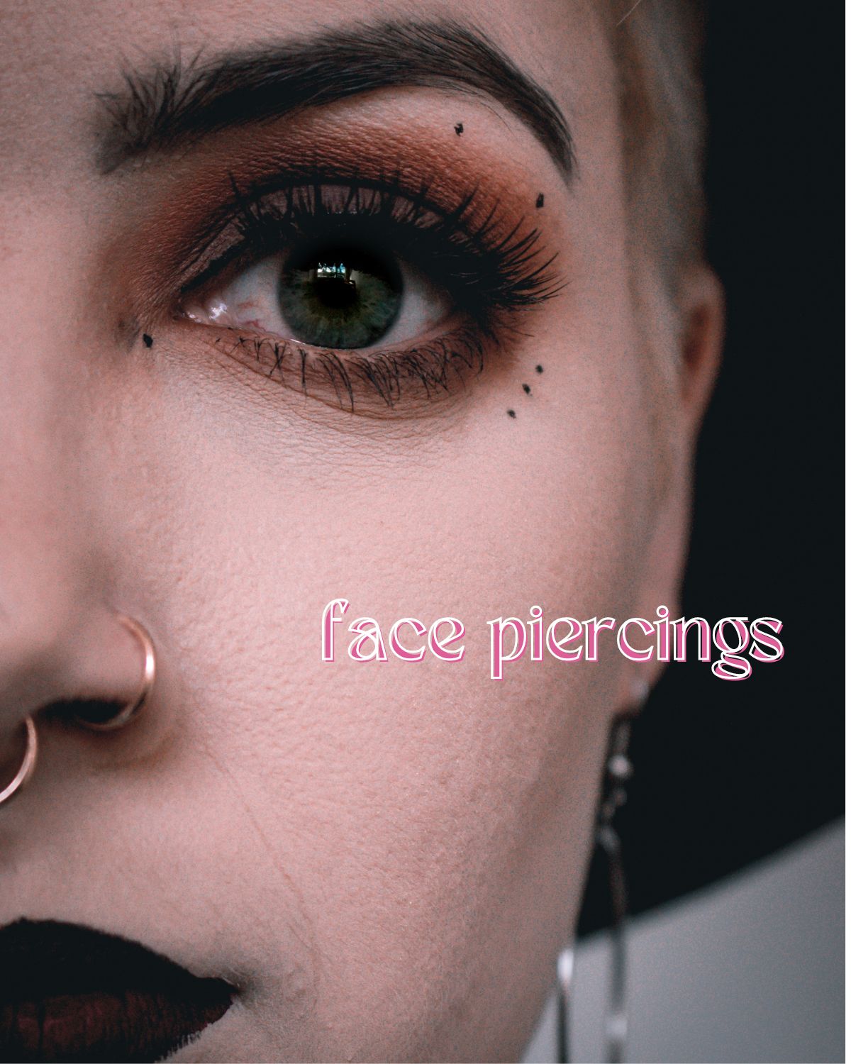 A woman's face with piercings