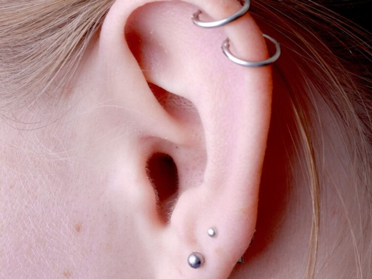 Double helix and lobe piercings